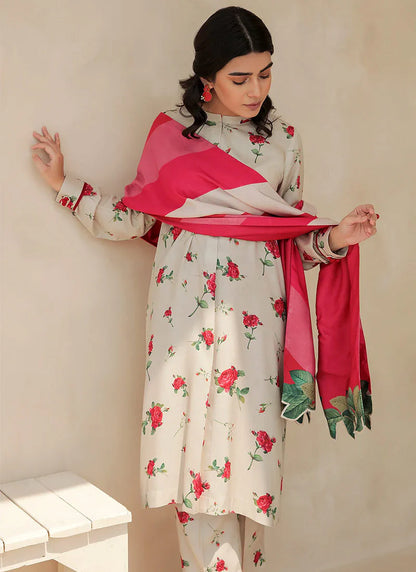 BAROUQE-3PC KARANDI PRINTED SHIRT WITH KARANDI PRINTED DUPATTA AND TROUSER-W.J-1262