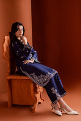 BATIK-2PIECE DHANAK EMBROIDERED SHIRT WITH DHANAK EMB TROUSER-WJ-15013