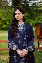 BATIK-3PC DHANAK EMBROIDERED SHIRT WITH CHIFFON EMBROIDERED DUPATTA AND TROUSER-W.J-5029