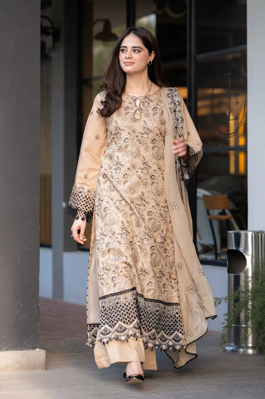 SAPPHIRE-3PC DHANAK EMBROIDERED SHIRT WITH CHIFFON EMBROIDERED DUPATTA AND TROUSER-W.J-1798
