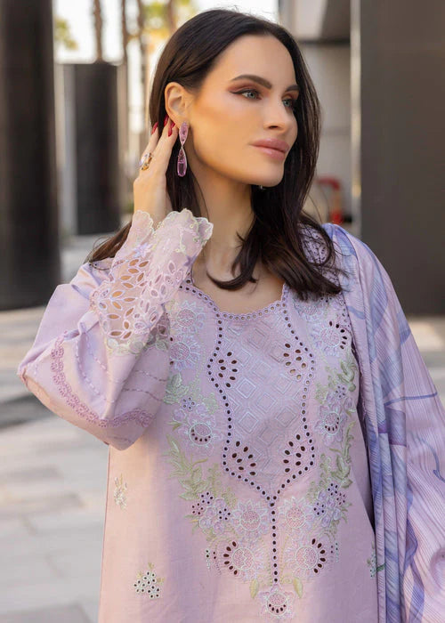 RANG RASIYA-3PC LAWN EMBROIDERED SHIRT WITH MONARK PRINT DUPATTA AND TROUSER-W.J-1656