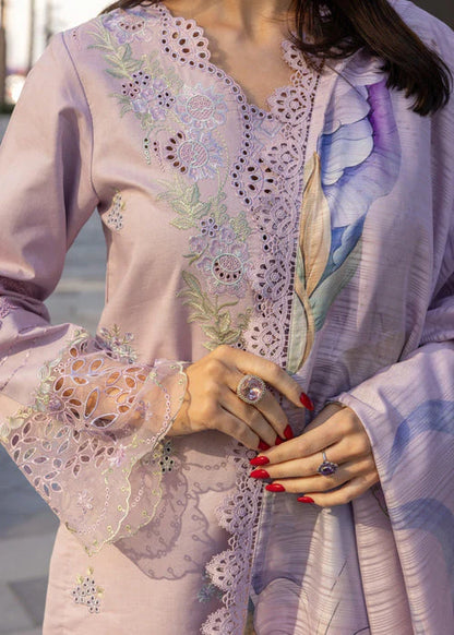 RANG RASIYA-3PC LAWN EMBROIDERED SHIRT WITH MONARK PRINT DUPATTA AND TROUSER-W.J-1656
