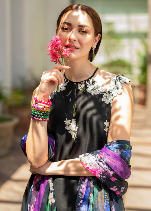 ASIFA NABEEL-3PC LAWN PRINT EMBROIDERED SHIRT WITH CHIFFON PRINT DUPATTA AND PRINT TROUSER-W.J-1708
