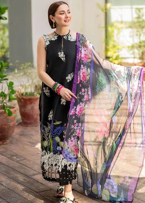 ASIFA NABEEL-3PC LAWN PRINT EMBROIDERED SHIRT WITH CHIFFON PRINT DUPATTA AND PRINT TROUSER-W.J-1708