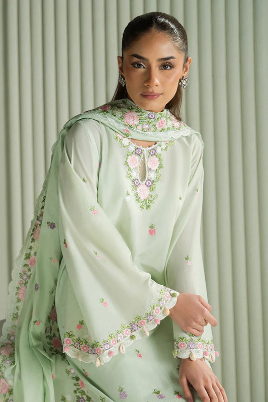 CROSS STITCH-3PC LAWN EMBROIDERED SHIRT WITH MONARK EMBROIDERED DUAPATTA AND TROUSER-W.J-1648