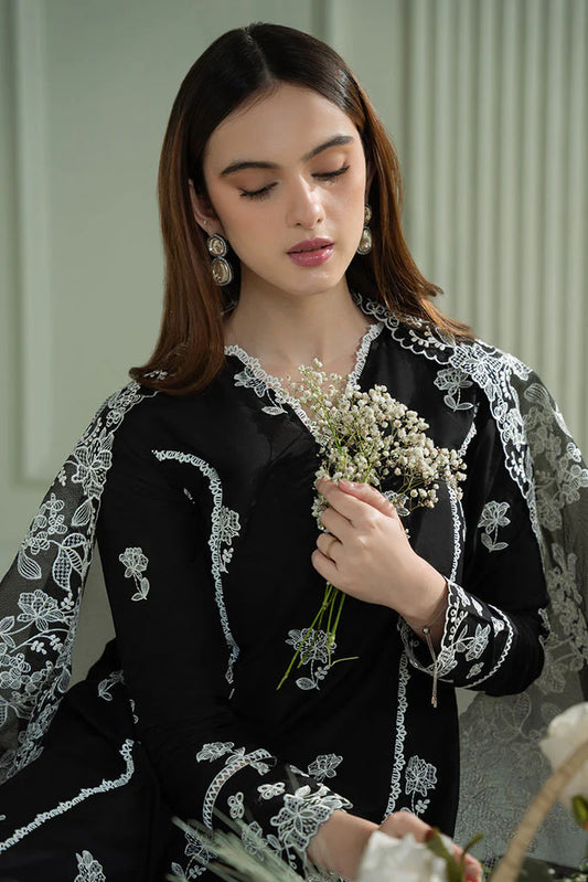 CROSS STITCH-3PC LAWN EMBROIDERED SHIRT WITH KHAADI NET EMBROIDRERD DUPATTA & TROUSER-W.J-1739