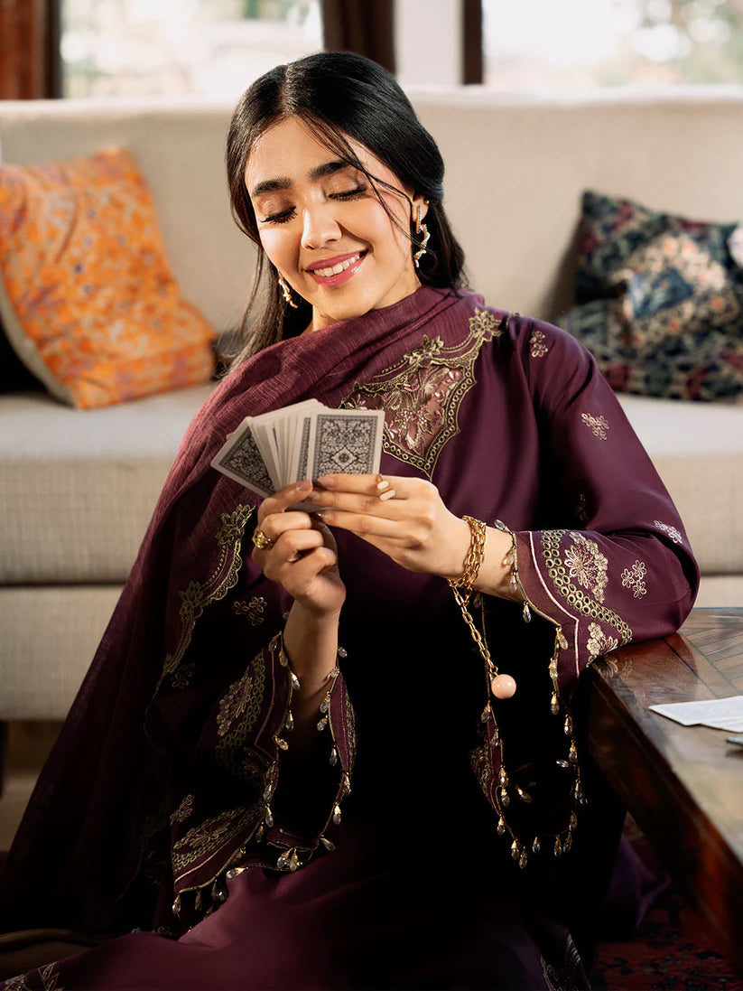 RANG RASIYA-3PC LAWN EMBROIDERED SHIRT WITH ORGANZA EMBROIDERED DUPATTA & TROUSER-W.J-1737