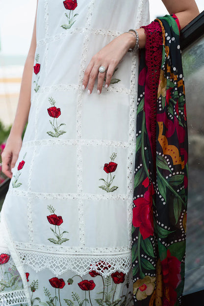 SAIRA- 3PC LAWN EMBROIDERED SHIRT WITH DIAMOND PRINT DUPATTA AND TROUSER-W.J-1411