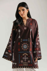 ETHNC-2PC DHANAK EMBROIDERED SHIRT WITH DHANAK EMBROIDERED TROUSER-W.J-15116