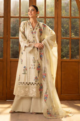 CRIMSON-3PC LAWN EMBROIDERED SHIRT WITH KHAADI NET EMBROIDERED DUPATTA AND TROUSER-W.J-4634