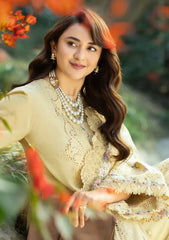 RANG RASIYA-3PC DHANAK EMBROIDERED SHIRT WITH WOOL PRINTED EMB SHAWL AND TROUSER-W.J-5098