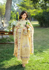 RANG RASIYA-3PC DHANAK EMBROIDERED SHIRT WITH WOOL PRINTED EMB SHAWL AND TROUSER-W.J-5098