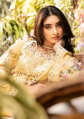 ELAF-3PC LAWN CHIKANKARI EMBROIDERED SHIRT WITH KHADDI NET EMBROIDERED DUPATTA AND TROUSER-W.J-4729