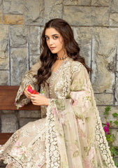 ELAF-3PC DHANAK CHIKAN EMBROIDERED SHIRT WITH WOOL PRINTED EMB SHAWL AND TROUSER-W.J-5101