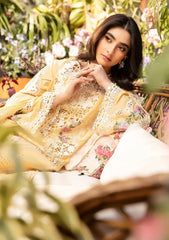ELAF-3PC LAWN CHIKANKARI EMBROIDERED SHIRT WITH KHADDI NET EMBROIDERED DUPATTA AND TROUSER-W.J-4729