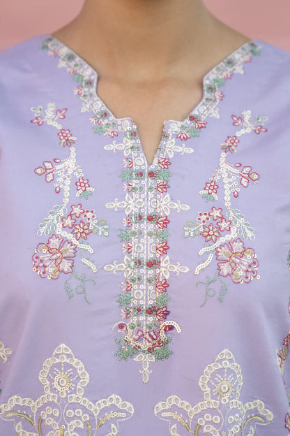MIRAKHI-3PC LAWN EMBROIDERED SHIRT WITH KHAADI NET EMB DUPATTA & TROUSER-W.J-1764