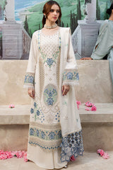 MAHNUR-3PC DHANAK LASER CUT EMB SHIRT WITH DHANAK LASERCUT EMB DUPATTA & TROUSER-W.J-4103