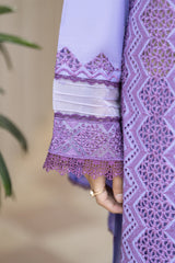 MIRAKHI-3PC LAWN LASERCUT EMBROIDERED SHIRT WITH MOARK PRINT DUPATTA-VOL-1-W.J-1627