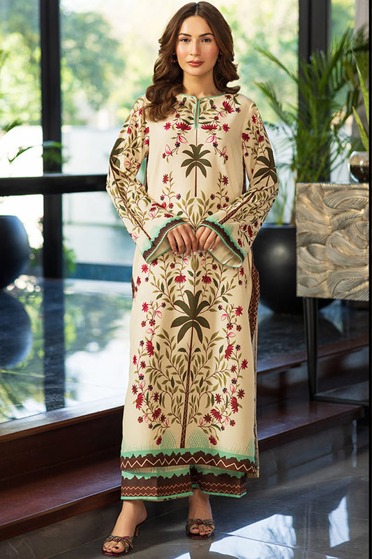 WeraJora-2PC SHAMOZE SILK PRINTED SHIRT & SHAMOZE SILK PRINTED TROUSER-W.J-1982