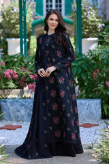 BAREEZE-3PC DHANAK EMBROIDERED SHIRT WITH DHANAK EMBROIDERED SHAWL AND TROUSER-W.J-5296