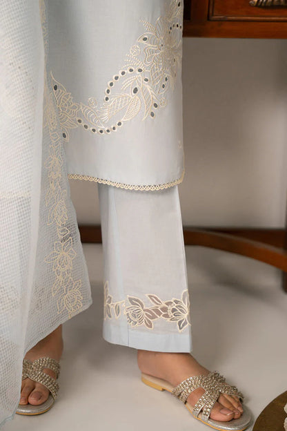 CROSS STITCH-3PC LAWN EMBROIDERED SHIRT WITH KHAADI NET EMBROIDRERD DUPATTA & TROUSER-W.J-1740