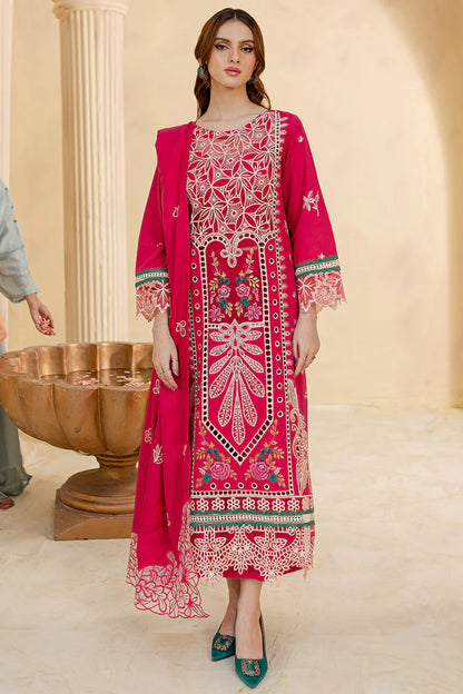 JAZMIN-3PC LAWN LASER EMBROIDERED SHIRT WITH LAWN LASER EMBROIDERED READY TO WEAR DUPATTA-W.J-1623