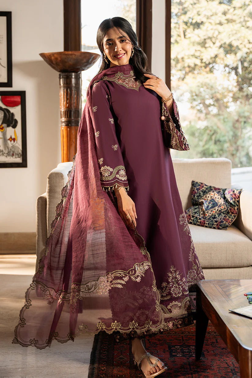 RANG RASIYA-3PC LAWN EMBROIDERED SHIRT WITH ORGANZA EMBROIDERED DUPATTA & TROUSER-W.J-1737