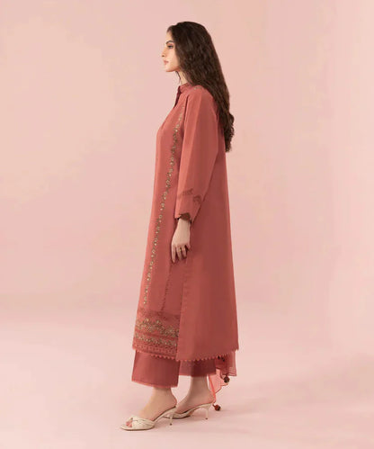 SAPPHIRE-3PC DHANAK EMBROIDERED SHIRT WITH BAMBER CHIFFON EMBROIDERED DUPATTA_W.J-1894