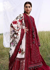 HUSSAIN REHAR-3PC KARANDI EMBROIDERED SHIRT WITH WOOL PRINTED SHAWL AND TROUSER-W.J-5215