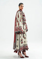 HUSSAIN REHAR-3PC DHANAK EMBROIDERED SHIRT WITH WOOL PRINTED SHAWL AND EMB TROUSER -W.J-5186