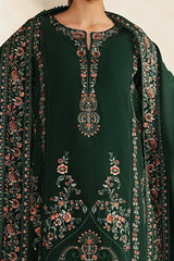 AFROZEH-3PC KARANDI EMBROIDERED SHIRT WITH KARANDI EMB SHAWL AND TROUSER-W.J-5195
