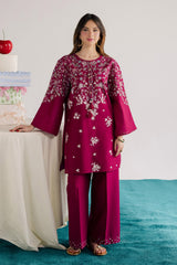 BATIK-2PIECE DHANAK EMBROIDERED SHIRT WITH DHANAK EMB TROUSER-WJ-15022
