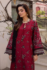 BATIK-3PC DHANAK EMBROIDERED SHIRT WITH CHIFFON TYE&DYE EMBROIDERED DUPATTA AND EMB TROUSER-W.J-5107
