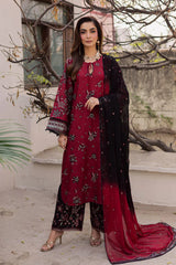 BATIK-3PC DHANAK EMBROIDERED SHIRT WITH CHIFFON TYE&DYE EMBROIDERED DUPATTA AND EMB TROUSER-W.J-5107